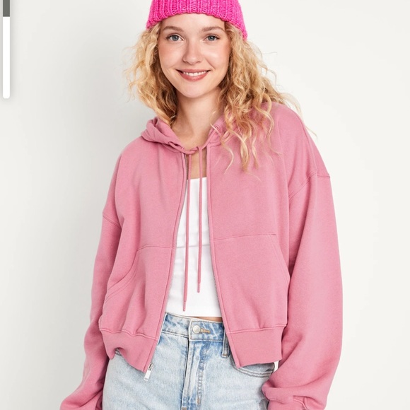 NWT OLD NAVY Fleece Full-Zip Hoodie Color: Rose Gold
drawstring hood - Picture 2 of 6